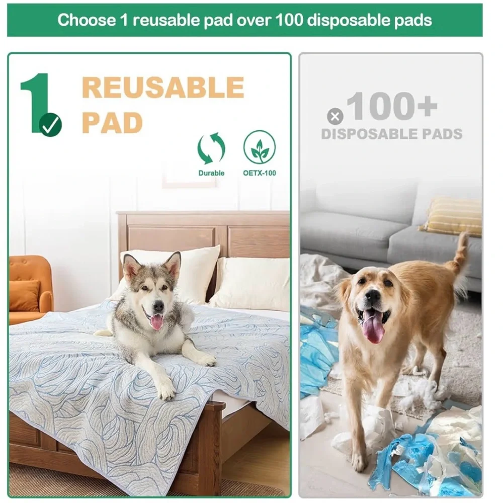 Qeils Reusable/Washable Dog Training Mats 30”x 34”. NEW
